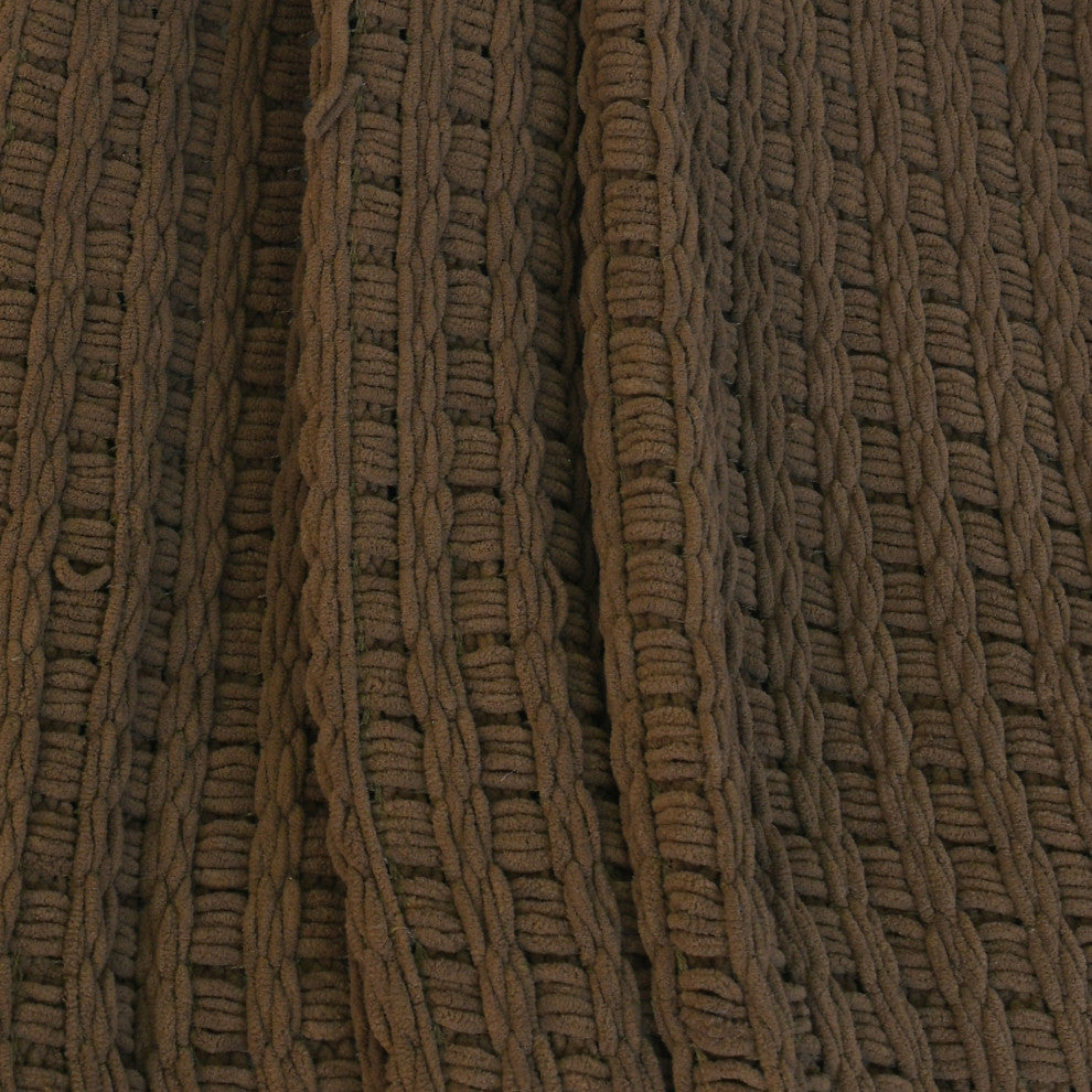 Space Yarn Knitted Throw, Chocolate, 50" X 60"