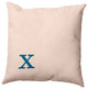 26"x26" Modern Monogram Decorative Throw Pillow, Autumn Blue