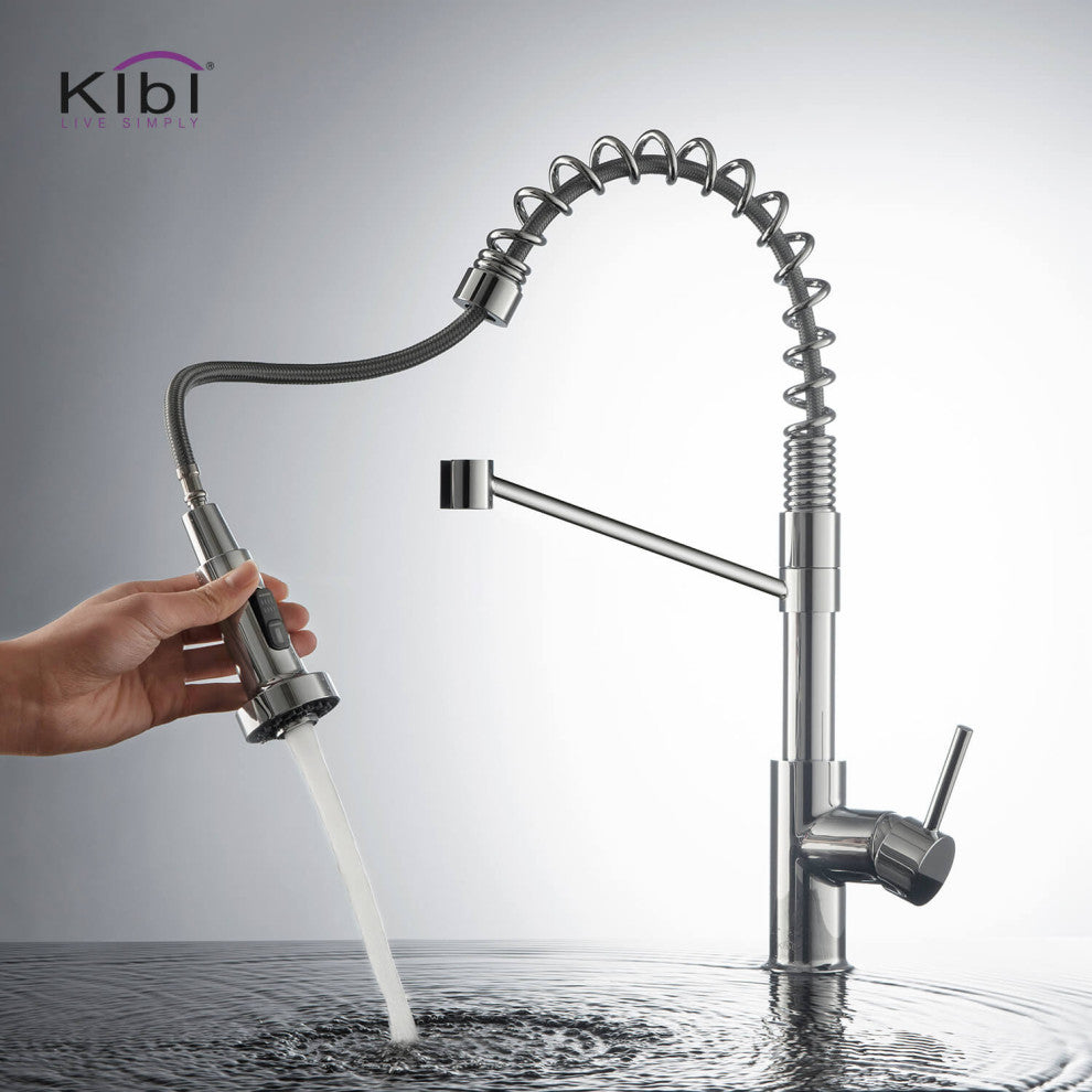 Lodi Single Handle Pull Down Kitchen Faucet, Chrome