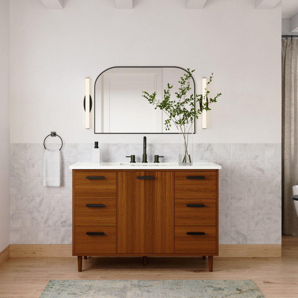 The Darby Bathroom Vanity, Teak, 48", Single Sink, Freestanding