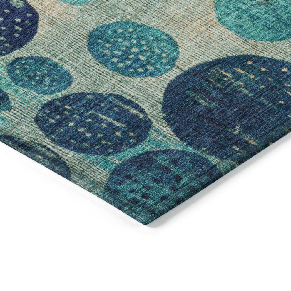 Machine Washable Indoor/Outdoor Chantille ACN1899 Teal 9' x 12' Rug