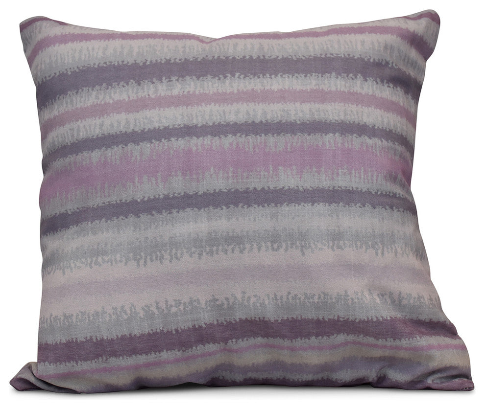 Raya De Agua, Stripe Print Pillow, Lavender, 26"x26"