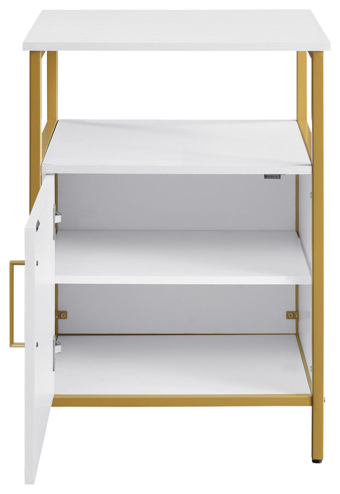 Modern Life Utility Table Printer Stand With Storage, White