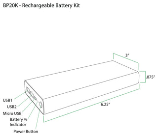 30" Slim Line Frame Light, Chrome With Rechargeable Battery