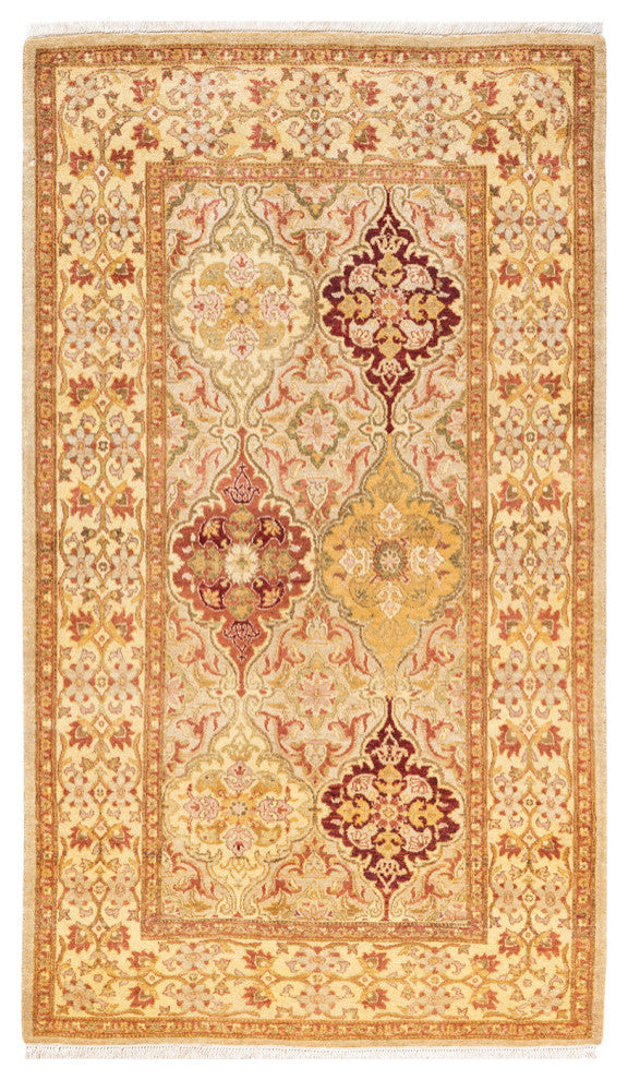 Mogul, One-of-a-Kind Hand-Knotted Area Rug Yellow, 3'2"x5'5"