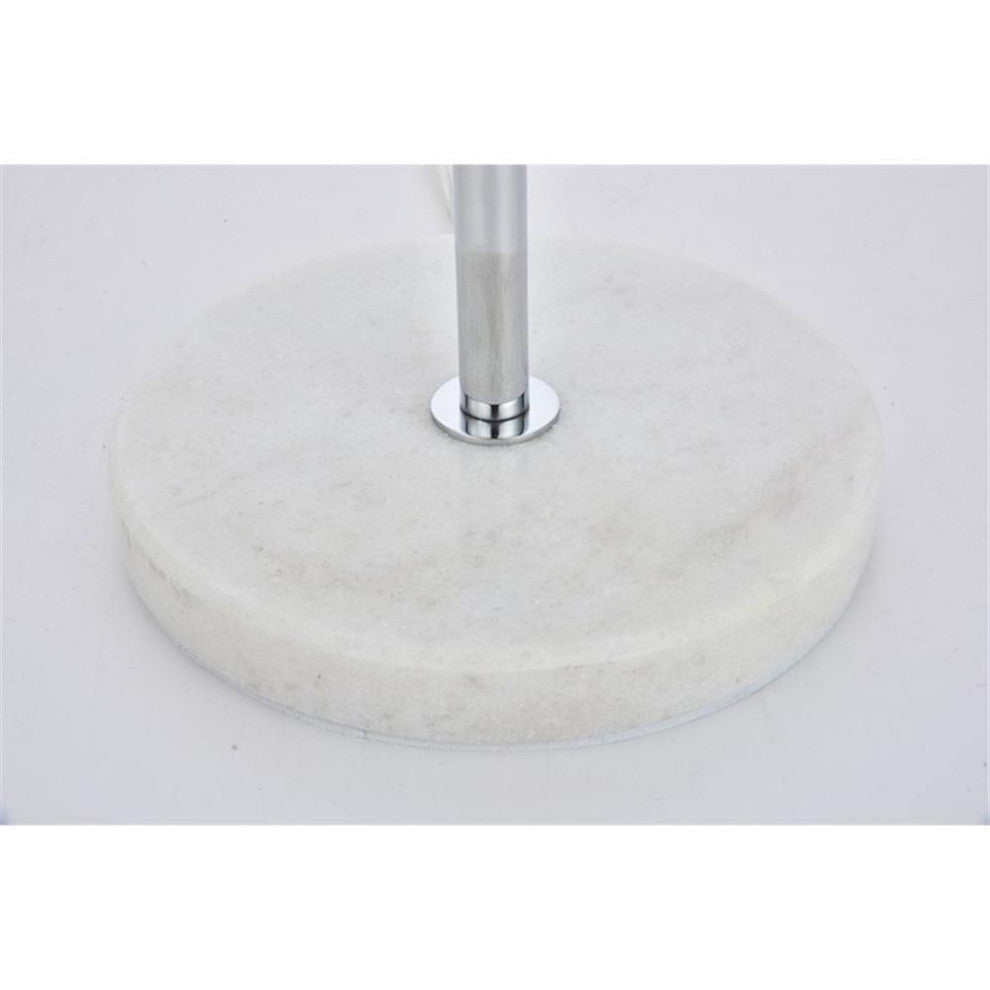 Living District Eclipse 2-Light Metal & Glass Table Lamp in Chrome/Clear