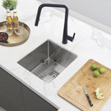 STYLISH 18" x 16" Stainless Steel Single Basin Undermount Kitchen Sink with Grid