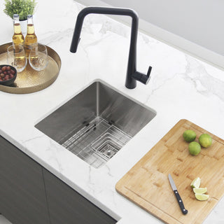STYLISH 18" x 16" Stainless Steel Single Basin Undermount Kitchen Sink with Grid