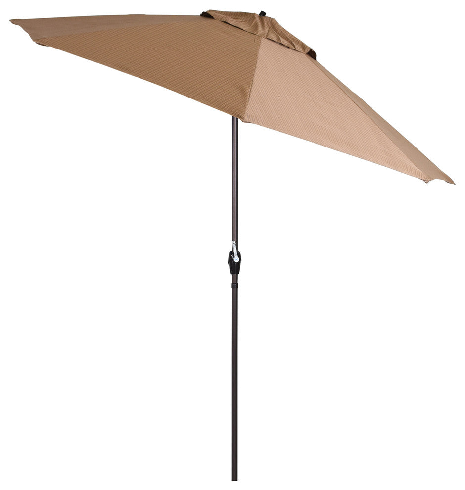 9' Bronze Auto-tilt Crank Lift Aluminum Umbrella, Olefin, Terrace Sequoia