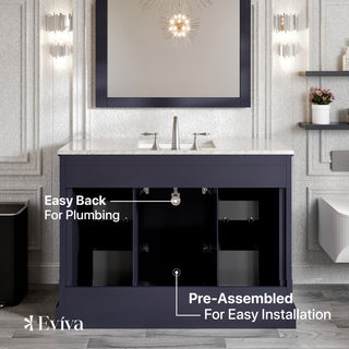 Eviva Glory Bathroom Vanity (Backsplash isn't included), Dark Grey, 48"
