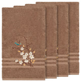 Linum Home Textiles Spring Time Embellished, Latte, Bath Towel, 4-Piece Set