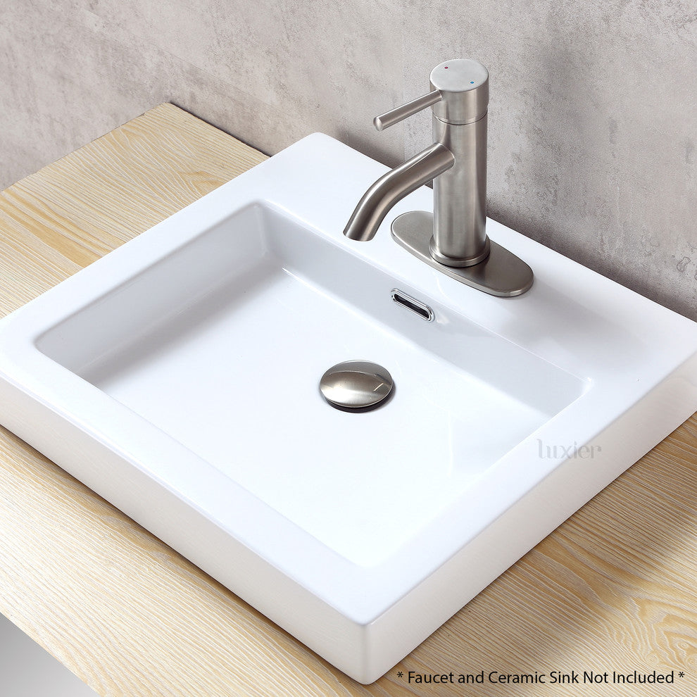 Luxier Rounded Kitchen Faucet Single-Hole Deck Plate, 6.25", Brushed Nickel