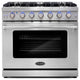 4-Piece, 36" Gas Range, 36" Island Range Hood, Dishwasher and Refrigerator