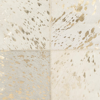 Butler Victorian Hair on Hide With Gold Spots Pouffe