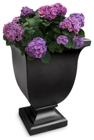 Mayne Augusta 26" Tall Traditional Plastic Planter in Black