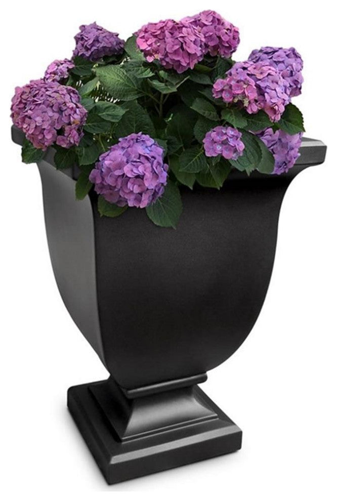 Mayne Augusta 26" Tall Traditional Plastic Planter in Black