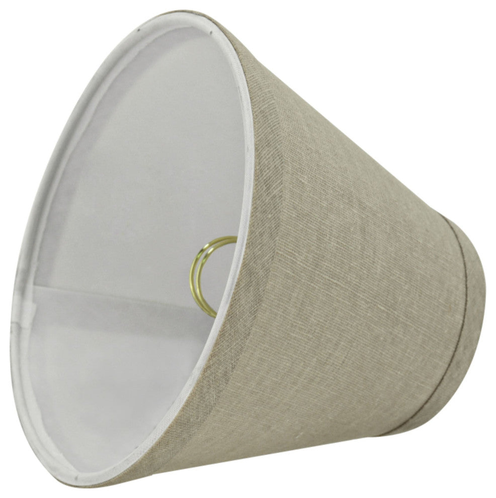 32112-5 Small Hardback Empire  Chandelier Clip On Lamp Shade Khaki 3"x6"x5"