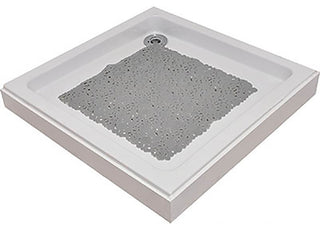 Bubbles Non-Slip Square Shower Mat 20"³L X 20"³W, Pearly Grey
