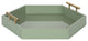 Lipton Hexagon Decorative Tray With Metal Handles, Green, 18"x18"