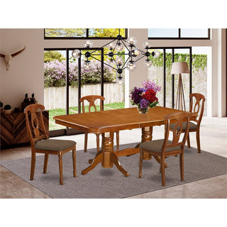 Nana5-Sbr-C, 5-Piece Dining Set, Table With Leaf and 4 Chairs