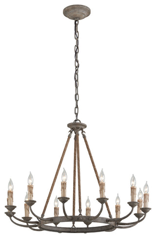 Cyrano 12 Light Chandelier, Earthen Bronze