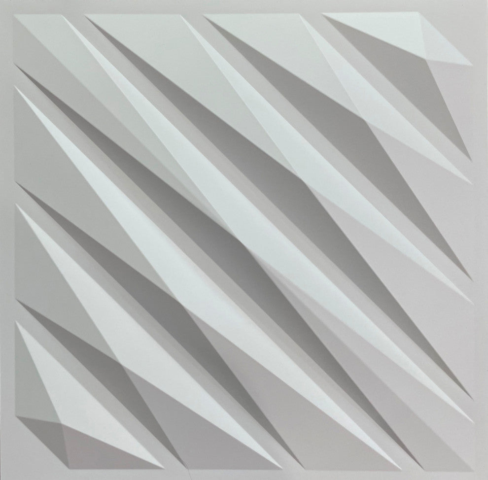 White Abstract 3D Wall Panels, Set of 10, Covers 26.9 Sq Ft