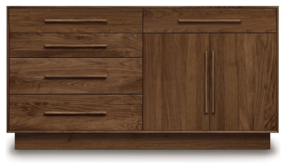 Copeland Moduluxe 35" 4 Drawer Left, 1 Drawer, 2 Doors, Dresser, Saddle Cherry