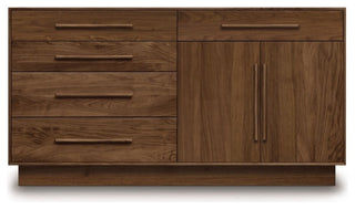 Copeland Moduluxe 35" 4 Drawer Left, 1 Drawer, 2 Doors, Dresser, Saddle Cherry