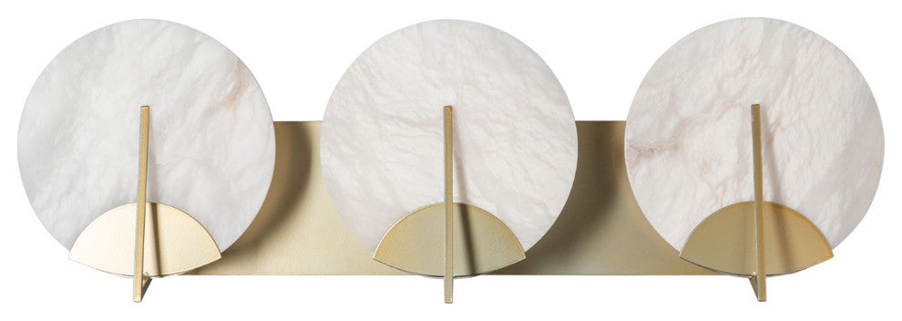 Callisto 3-Light Bath Sconce, Modern Brass