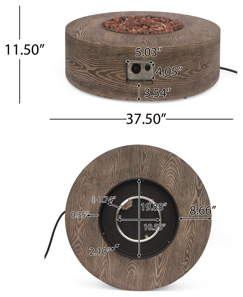 Bremen Outdoor 50,000 BTU Circular Fire Pit, No Tank Holder