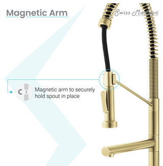 Nouvet Single Handle, Pull-Down Kitchen Faucet With Pot Filler, Brushed Gold