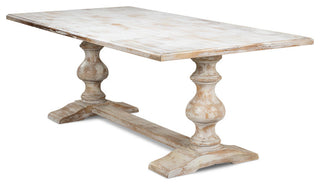 Lionisio Rectangle Trestle Dining Table Brown Traditional