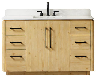 Serene Bathroom Vanity, Nature Brown, 54", No Mirror