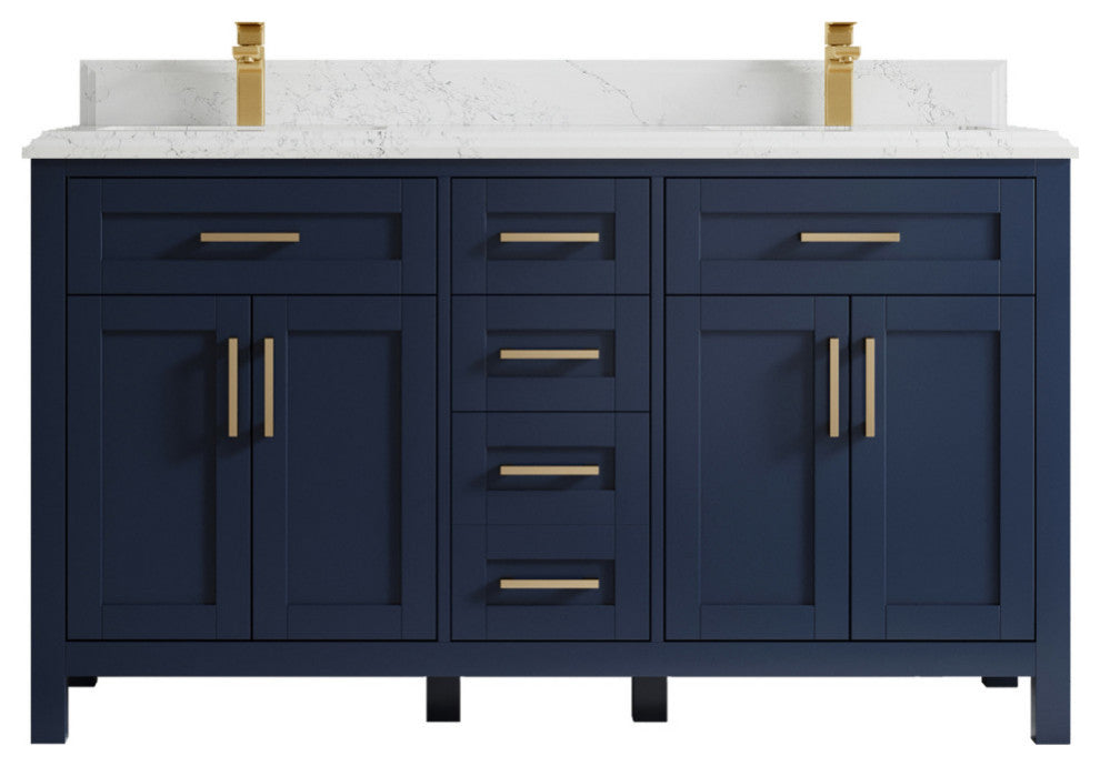 Cambridge 60 Double Bathroom Vanity in Hale Navy Blue 1.5" Empira Quartz