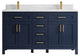 Cambridge 60 Double Bathroom Vanity in Hale Navy Blue 1.5" Empira Quartz