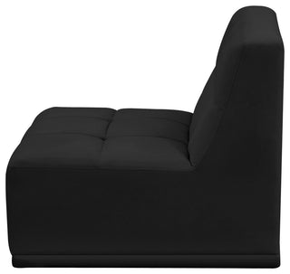 Relax Velvet Upholstered Armless Chair, Black