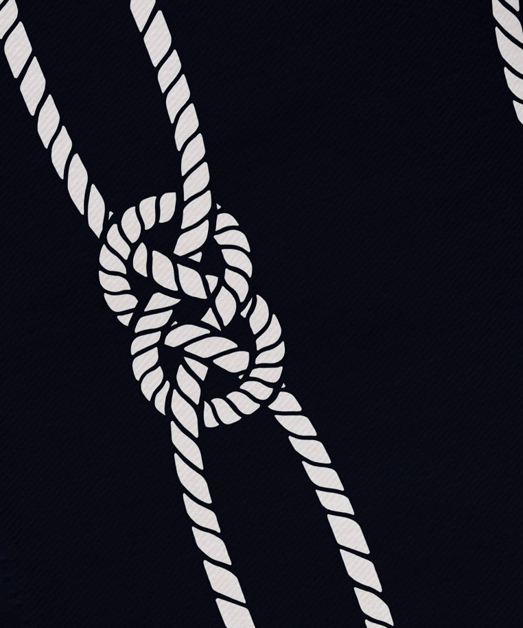 Tom Foolery, Stripe Print Napkin, Navy Blue, Set of 4