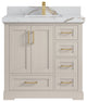 Boston 36" Center Sink Bath Vanity in Fine Grain 2" Calacatta Gold