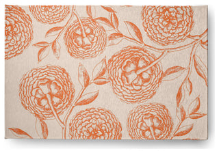 Antique Flowers Spring Chenille Rug, Orange, 4'x6'