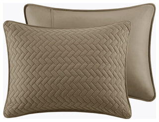 Hampton Hill Velvet Touch Herringbone Oversize 3-Piece Coverlet, Brown, King