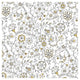 "Color my World Birds Suzanis Pattern Gold" Print by Daphne Brissonnet, 32"x32"