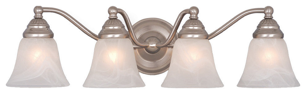 Standford 4-Light Vanity, Brushed Nickel/Alabaster Glass