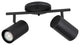 Calloway 2 Light Fixed Track Light, Structured Black, Metal Cylinder Shades