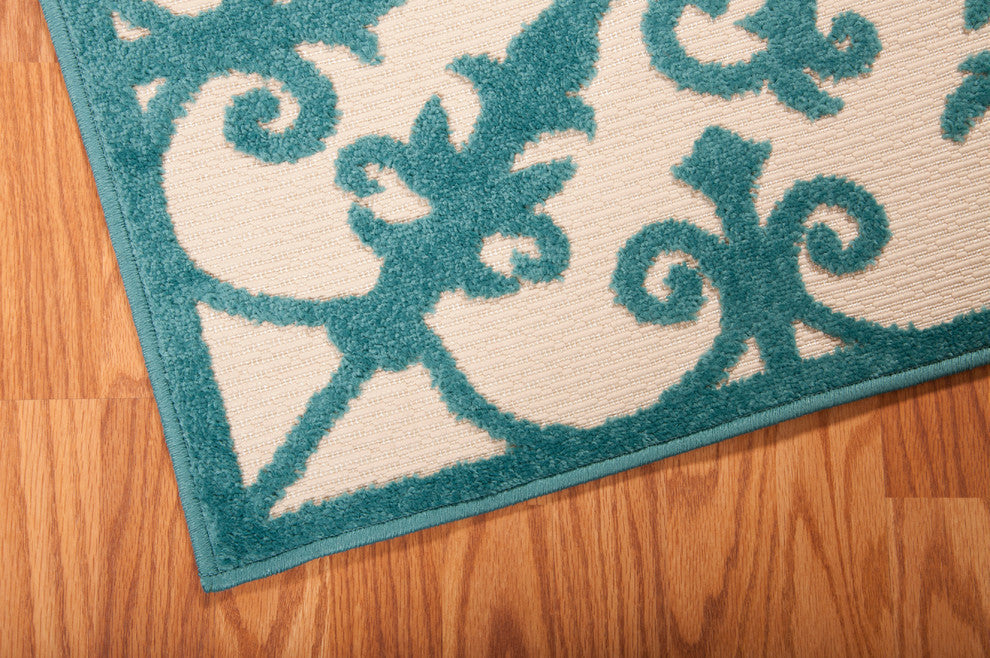 NOURISON ALOHA AQUA AREA RUG