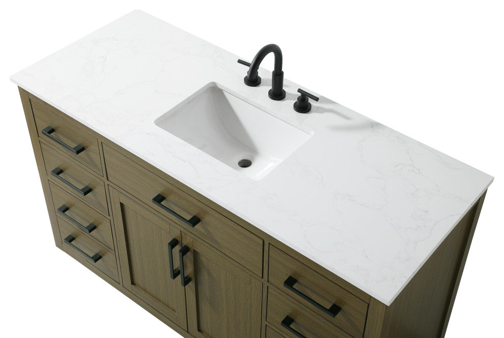 Home Living 54" Single Bathroom Vanity, Chestnut Brown