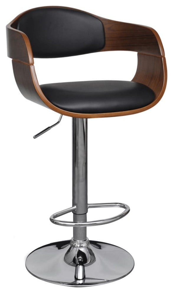 vidaXL Bar Stool Bent Wood and Faux Leather