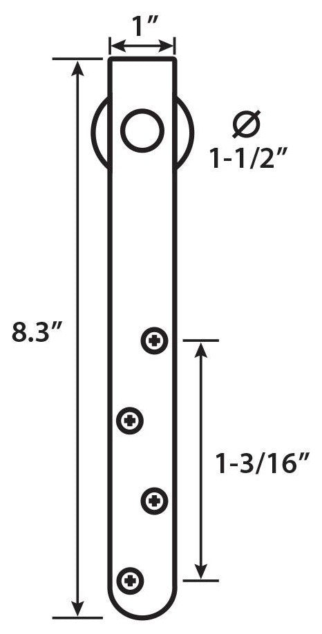 Additional Rollers for Mini Sliding Furniture Barn Doors, Stainless Steel, Strap