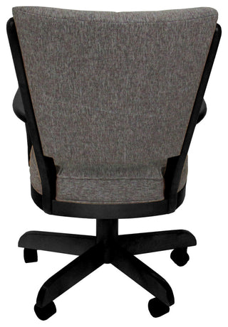 Classic Caster Swivel Dining Chair on Wheels, Solid Wood, Mojave Grey - Black