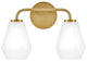 Lark Gio 14.75" Two-Light Bath Vanity Fixture, Lacquered Brass