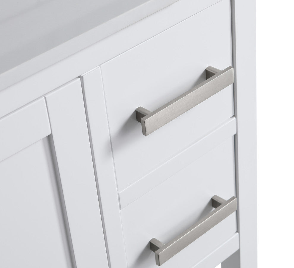 Monaco Bathroom Vanity Base Cabinet Without Top, White, 48", Single Sink